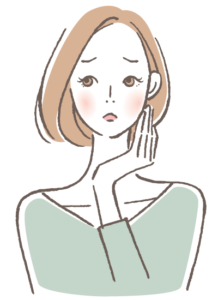 悩む女性のイラスト