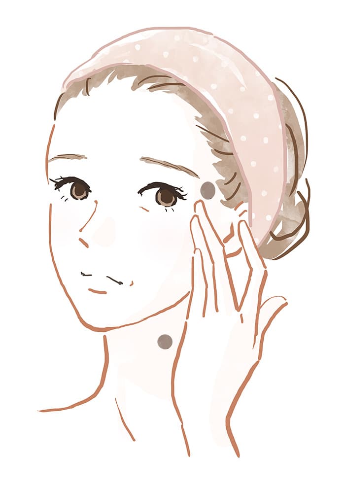 大きなほくろに悩む女性イラスト